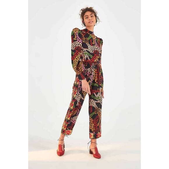 Farm Rio NWT Leopard Print Fringe Beaded High Waist Pants Multicolor XS - Picture 4 of 12